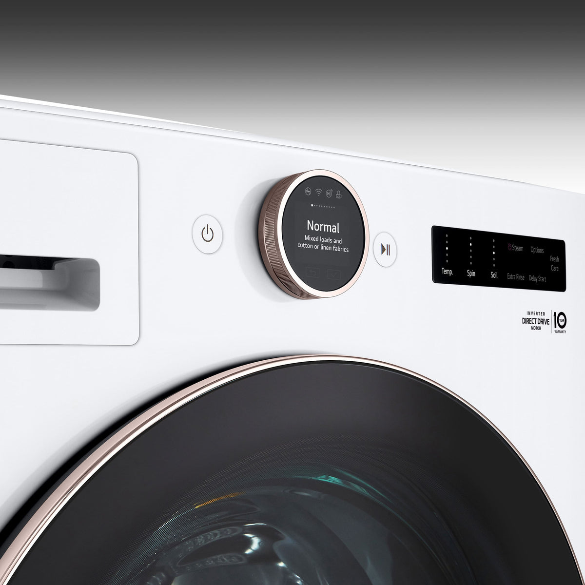 LG - 5.0 Cu. Ft. High-Efficiency Stackable Smart Front Load Washer with Steam and TurboWash 360 - White