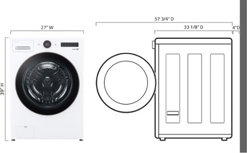 LG - 5.0 Cu. Ft. High-Efficiency Stackable Smart Front Load Washer with Steam and TurboWash 360 - White