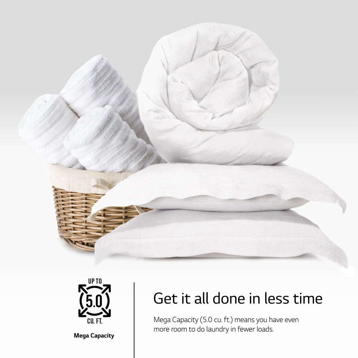 LG - 5.0 Cu. Ft. High-Efficiency Stackable Smart Front Load Washer with Steam and TurboWash 360 - White