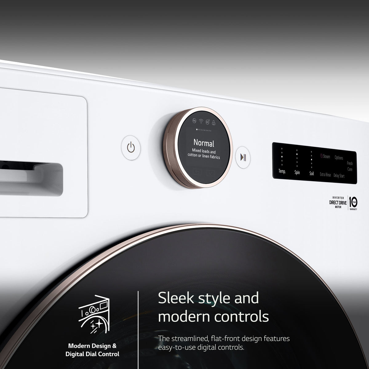 LG - 5.0 Cu. Ft. High-Efficiency Stackable Smart Front Load Washer with Steam and TurboWash 360 - White