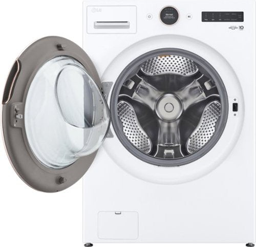 LG - 5.0 Cu. Ft. High-Efficiency Stackable Smart Front Load Washer with Steam and TurboWash 360 - White