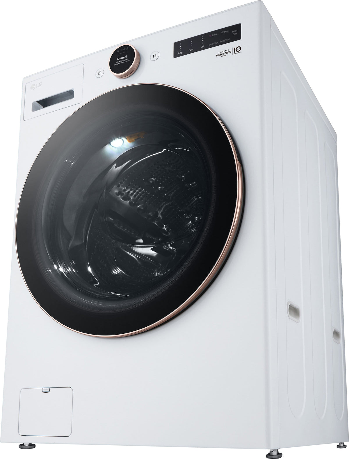 LG - 5.0 Cu. Ft. High-Efficiency Stackable Smart Front Load Washer with Steam and TurboWash 360 - White