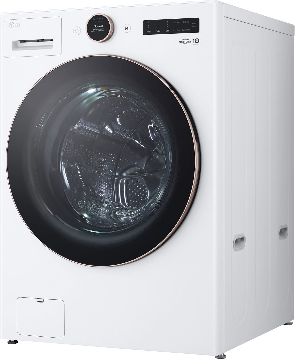 LG - 5.0 Cu. Ft. High-Efficiency Stackable Smart Front Load Washer with Steam and TurboWash 360 - White