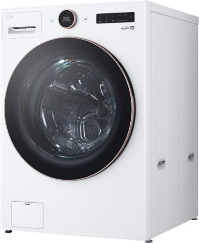 LG - 5.0 Cu. Ft. High-Efficiency Stackable Smart Front Load Washer with Steam and TurboWash 360 - White
