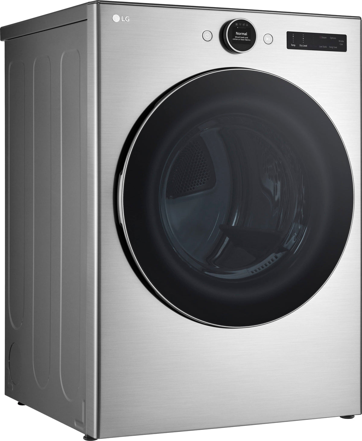 LG - 7.4 Cu. Ft. Stackable Smart Electric Dryer with Steam and Sensor Dry - Graphite Steel