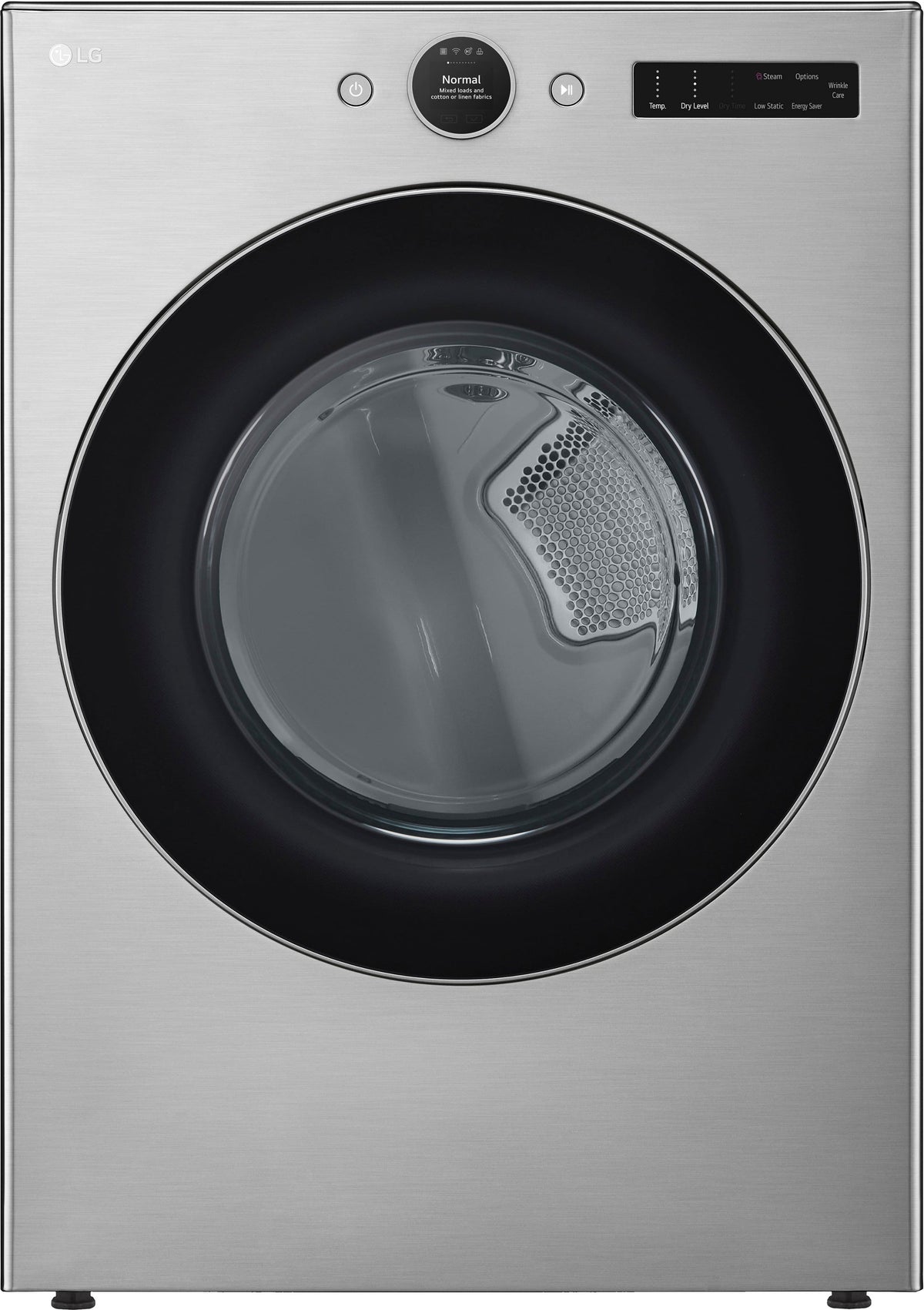 LG - 7.4 Cu. Ft. Stackable Smart Electric Dryer with Steam and Sensor Dry - Graphite Steel