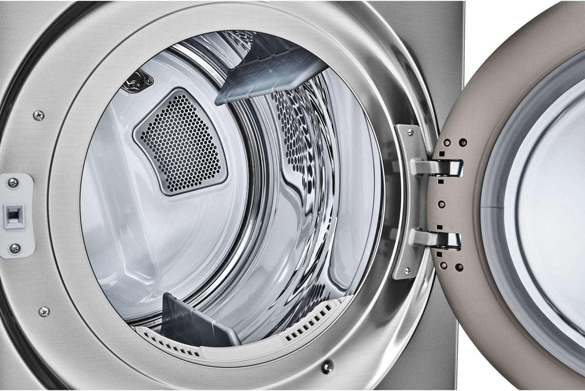 LG - 7.4 Cu. Ft. Stackable Smart Electric Dryer with Steam and Sensor Dry - Graphite Steel