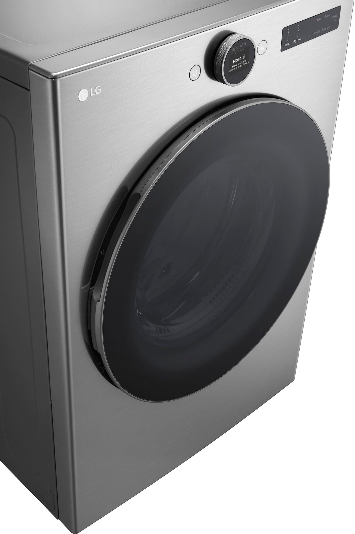 LG - 7.4 Cu. Ft. Stackable Smart Electric Dryer with Steam and Sensor Dry - Graphite Steel