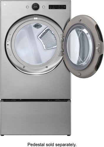 LG - 7.4 Cu. Ft. Stackable Smart Electric Dryer with Steam and Sensor Dry - Graphite Steel