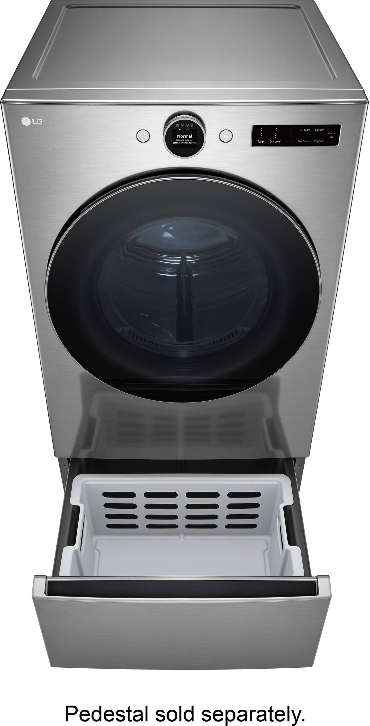 LG - 7.4 Cu. Ft. Stackable Smart Electric Dryer with Steam and Sensor Dry - Graphite Steel
