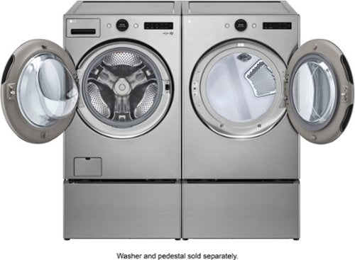 LG - 7.4 Cu. Ft. Stackable Smart Electric Dryer with Steam and Sensor Dry - Graphite Steel