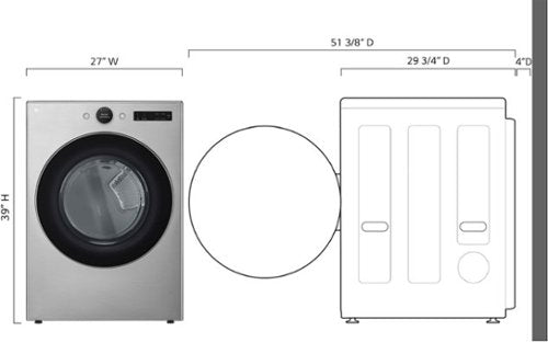 LG - 7.4 Cu. Ft. Stackable Smart Electric Dryer with Steam and Sensor Dry - Graphite Steel