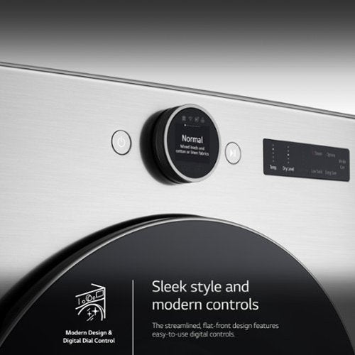 LG - 7.4 Cu. Ft. Stackable Smart Electric Dryer with Steam and Sensor Dry - Graphite Steel