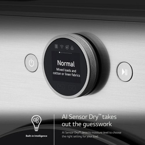 LG - 7.4 Cu. Ft. Stackable Smart Electric Dryer with Steam and Sensor Dry - Graphite Steel