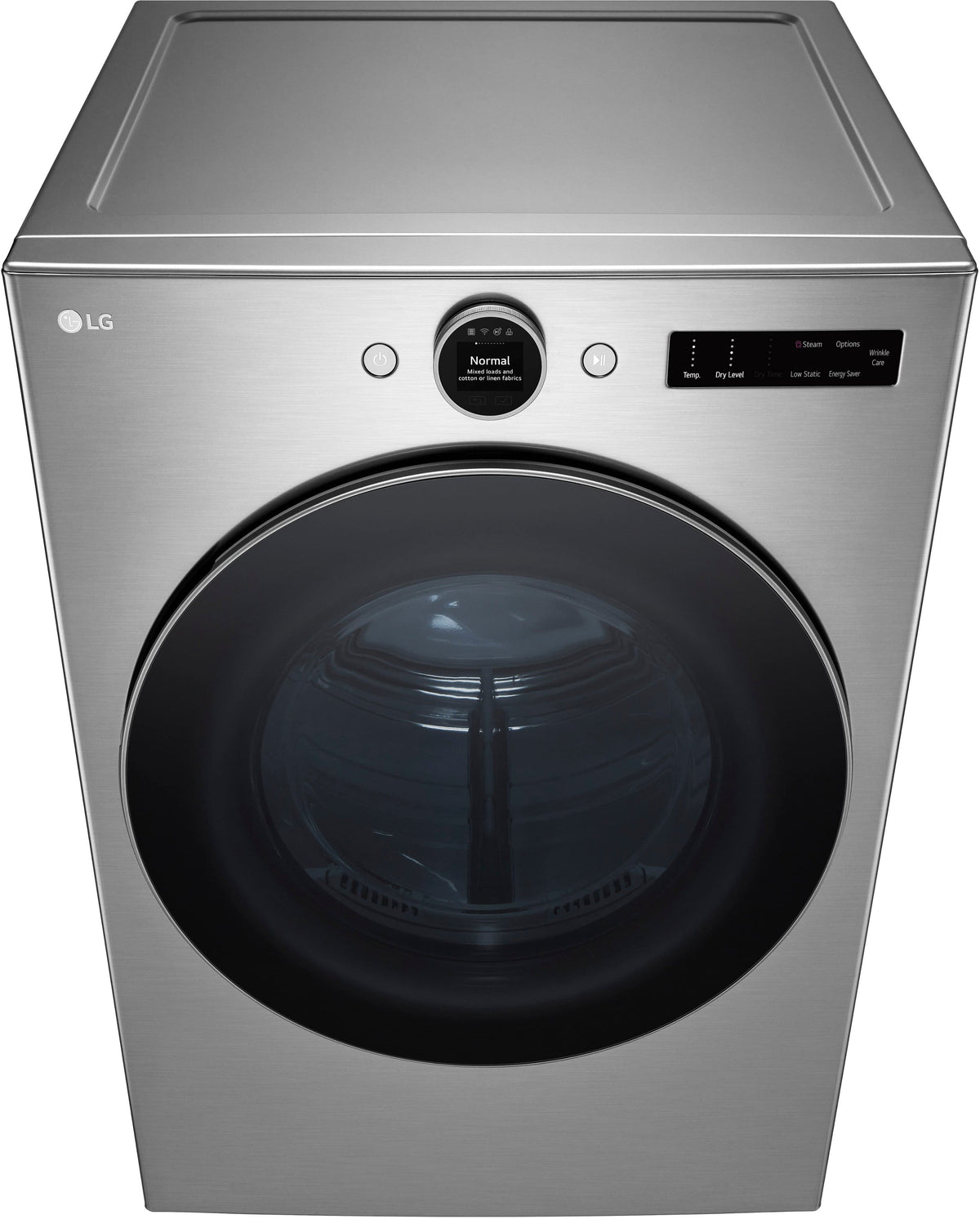 LG - 7.4 Cu. Ft. Stackable Smart Electric Dryer with Steam and Sensor Dry - Graphite Steel