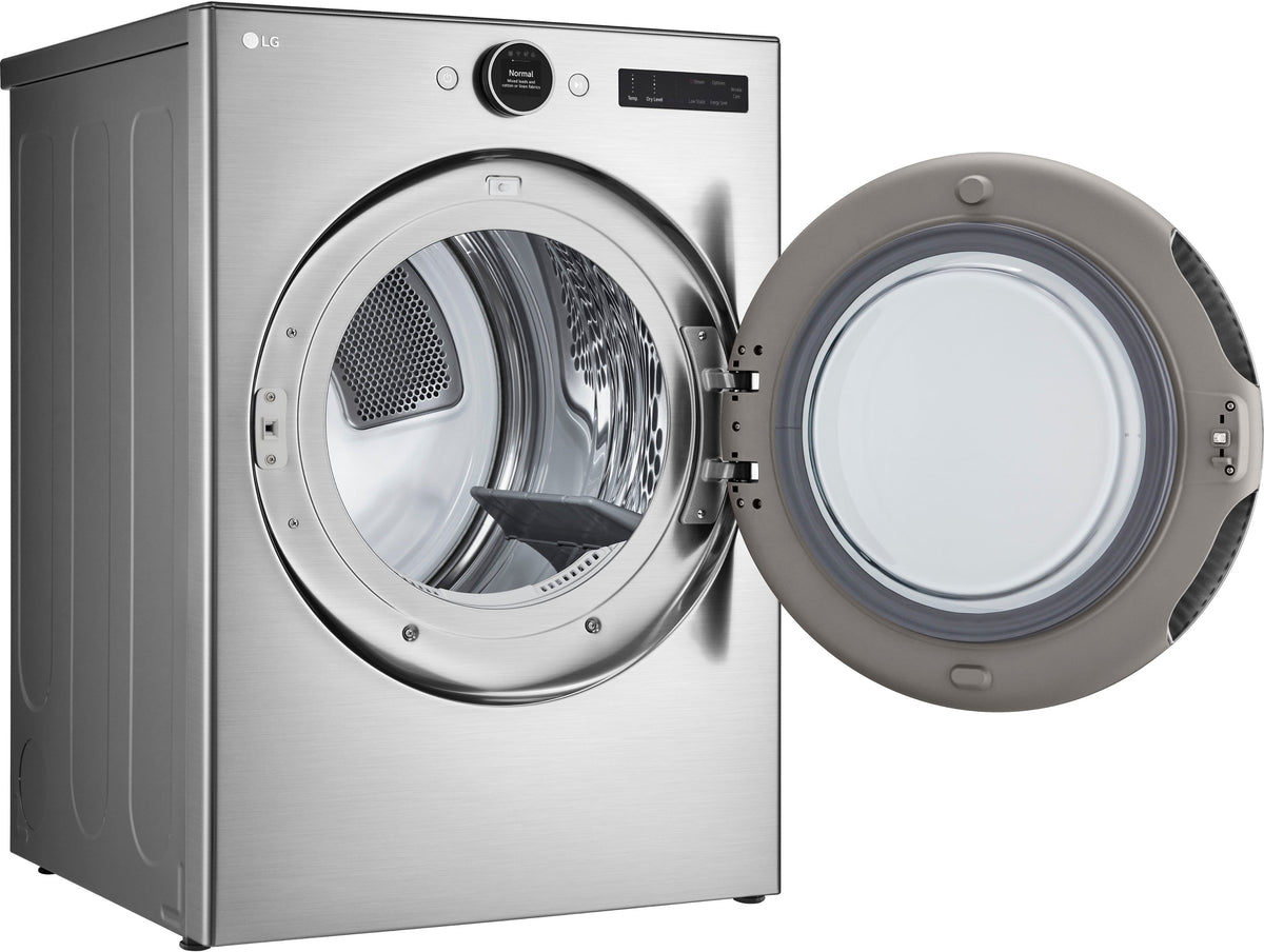 LG - 7.4 Cu. Ft. Stackable Smart Electric Dryer with Steam and Sensor Dry - Graphite Steel
