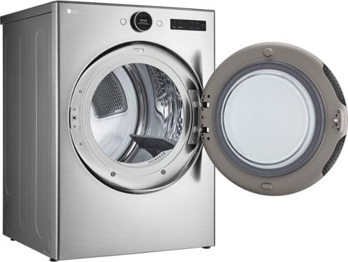 LG - 7.4 Cu. Ft. Stackable Smart Electric Dryer with Steam and Sensor Dry - Graphite Steel