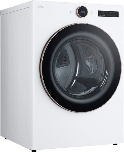 LG - 7.4 Cu. Ft. Stackable Smart Gas Dryer with Steam and Sensor Dry - White