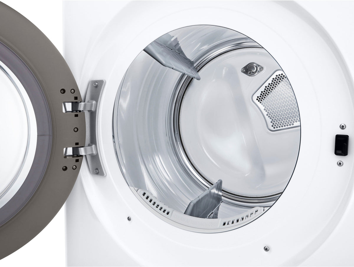 LG - 7.4 Cu. Ft. Stackable Smart Gas Dryer with Steam and Sensor Dry - White