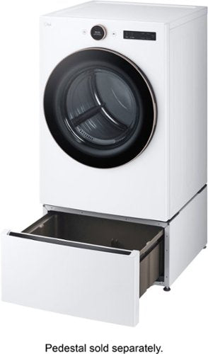 LG - 7.4 Cu. Ft. Stackable Smart Gas Dryer with Steam and Sensor Dry - White