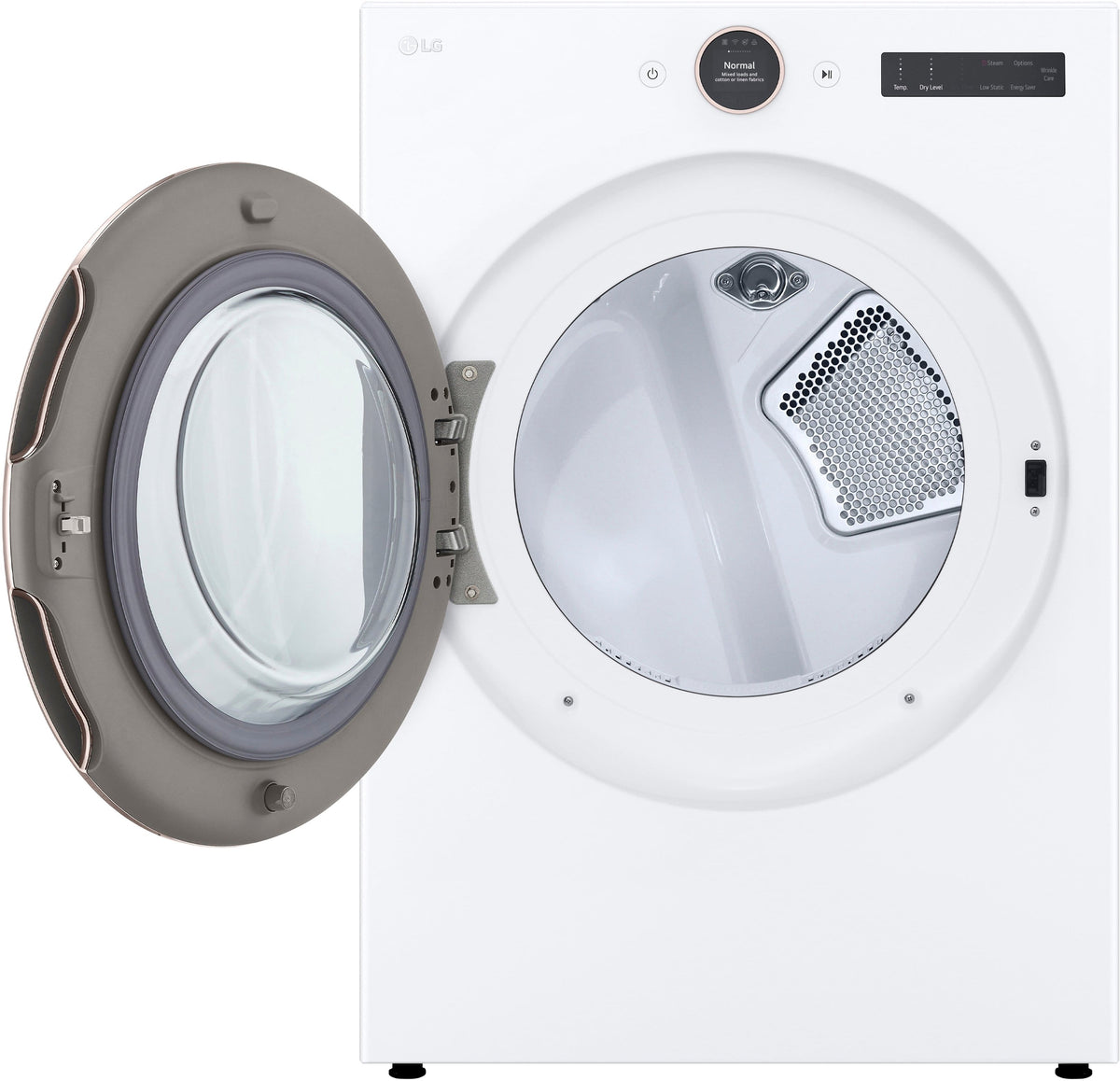 LG - 7.4 Cu. Ft. Stackable Smart Gas Dryer with Steam and Sensor Dry - White