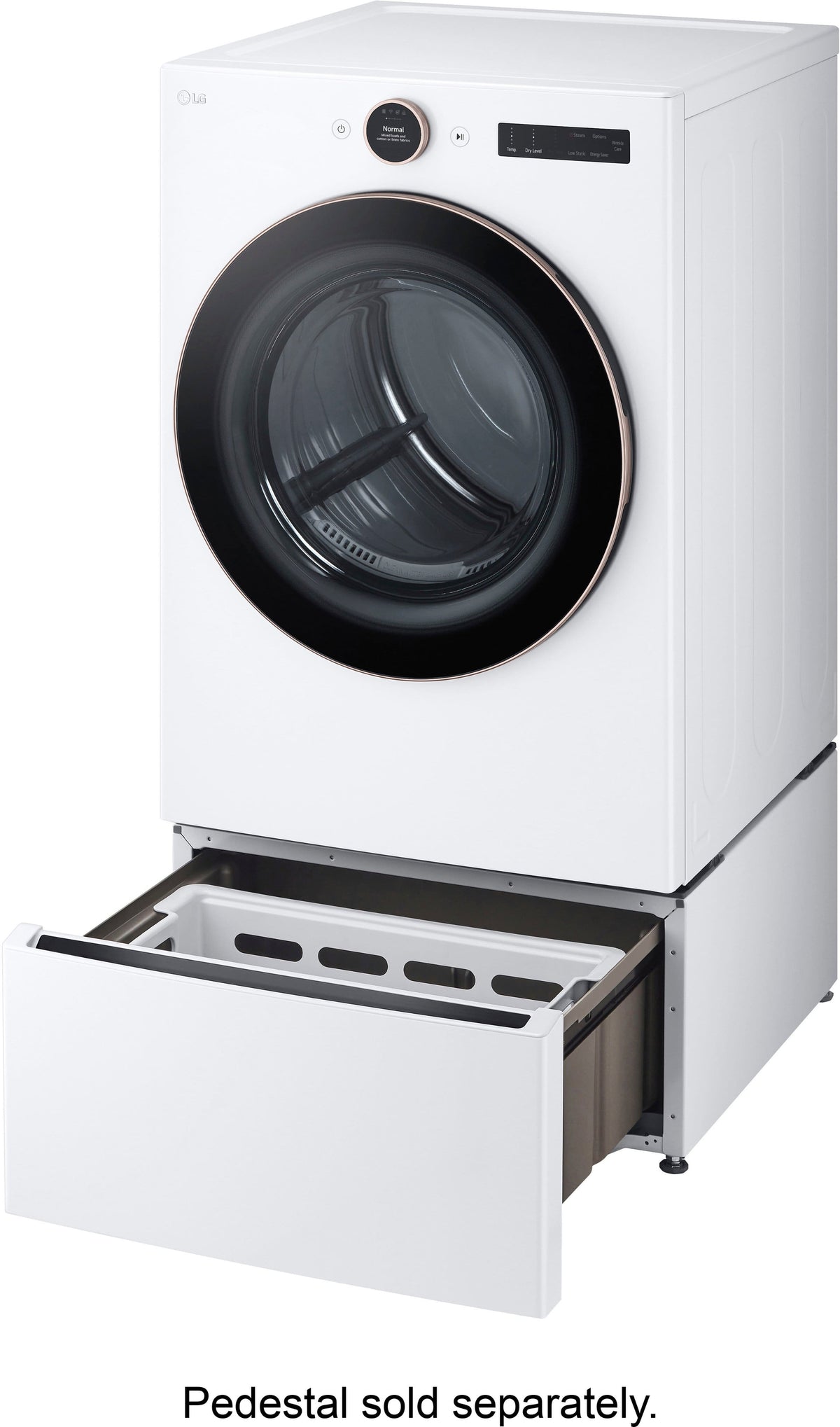 LG - 7.4 Cu. Ft. Stackable Smart Gas Dryer with Steam and Sensor Dry - White