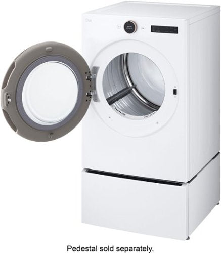 LG - 7.4 Cu. Ft. Stackable Smart Gas Dryer with Steam and Sensor Dry - White