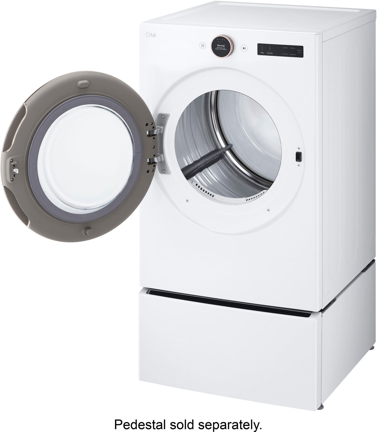 LG - 7.4 Cu. Ft. Stackable Smart Gas Dryer with Steam and Sensor Dry - White