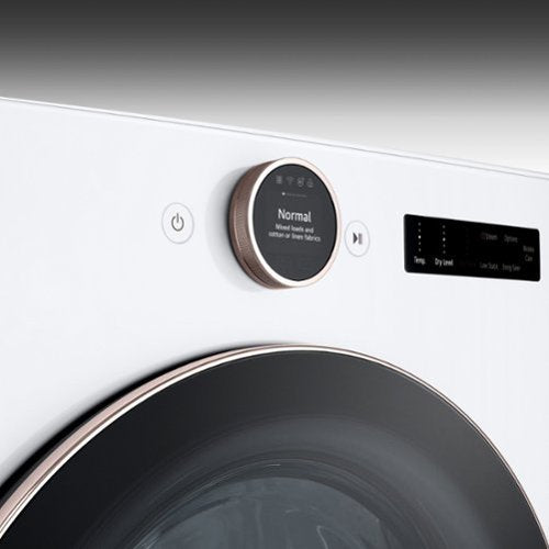 LG - 7.4 Cu. Ft. Stackable Smart Gas Dryer with Steam and Sensor Dry - White