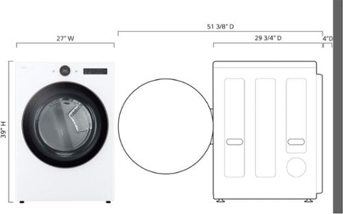 LG - 7.4 Cu. Ft. Stackable Smart Gas Dryer with Steam and Sensor Dry - White