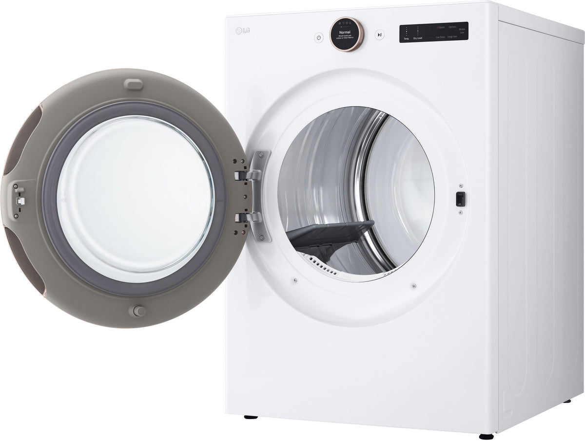 LG - 7.4 Cu. Ft. Stackable Smart Gas Dryer with Steam and Sensor Dry - White