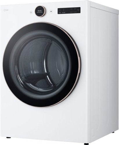 LG - 7.4 Cu. Ft. Stackable Smart Gas Dryer with Steam and Sensor Dry - White