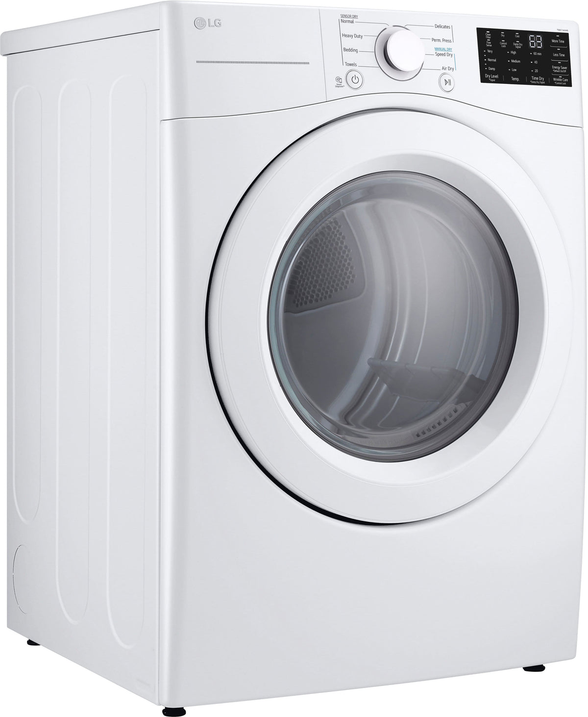 LG - 7.4 Cu. Ft. Stackable Gas Dryer with Wrinkle Care - White