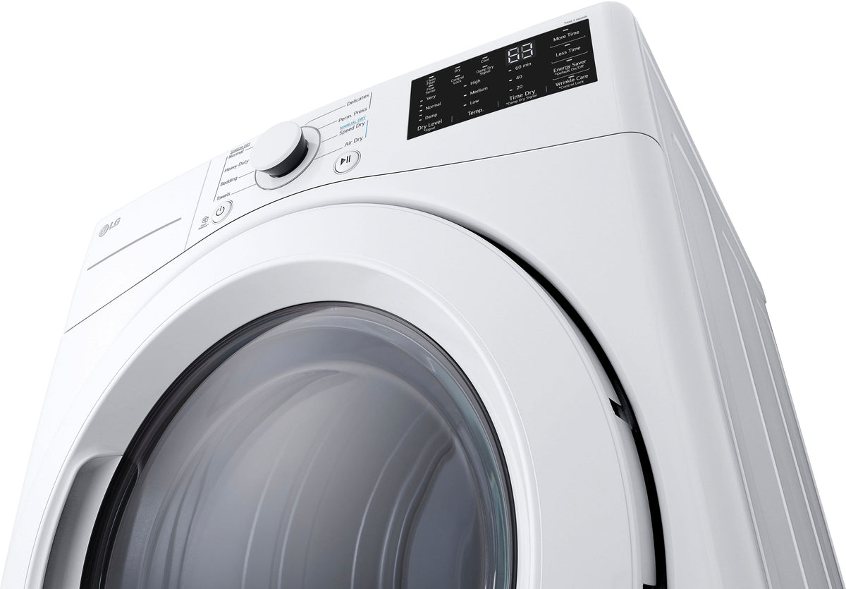 LG - 7.4 Cu. Ft. Stackable Gas Dryer with Wrinkle Care - White