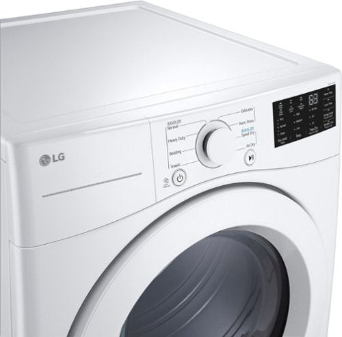 LG - 7.4 Cu. Ft. Stackable Gas Dryer with Wrinkle Care - White