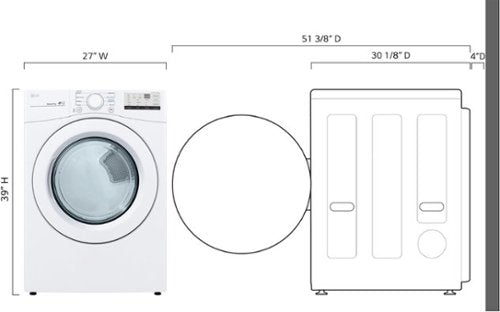 LG - 7.4 Cu. Ft. Stackable Gas Dryer with Wrinkle Care - White
