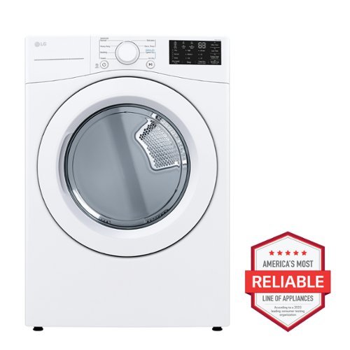 LG - 7.4 Cu. Ft. Stackable Gas Dryer with Wrinkle Care - White