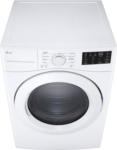 LG - 7.4 Cu. Ft. Stackable Gas Dryer with Wrinkle Care - White