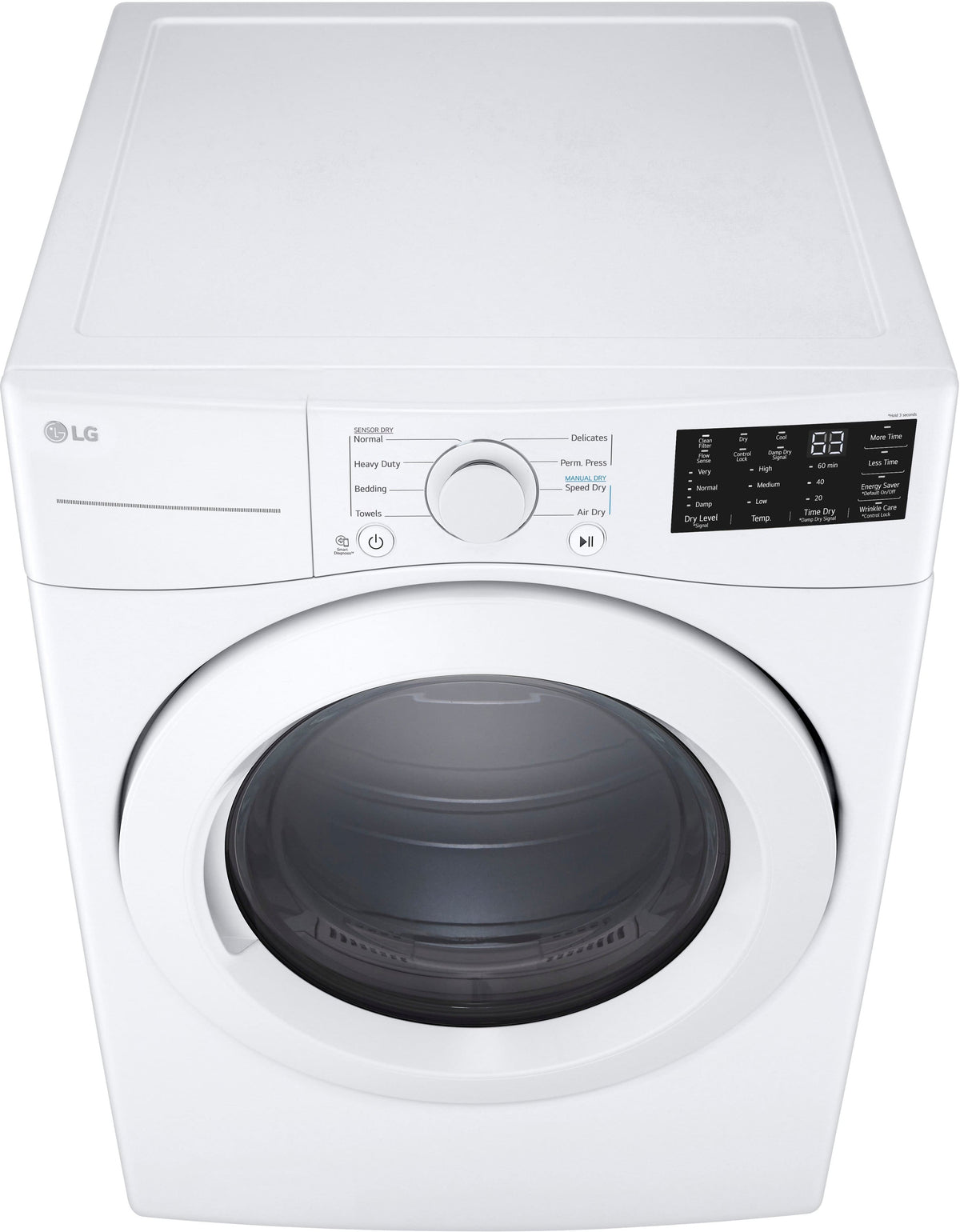 LG - 7.4 Cu. Ft. Stackable Gas Dryer with Wrinkle Care - White