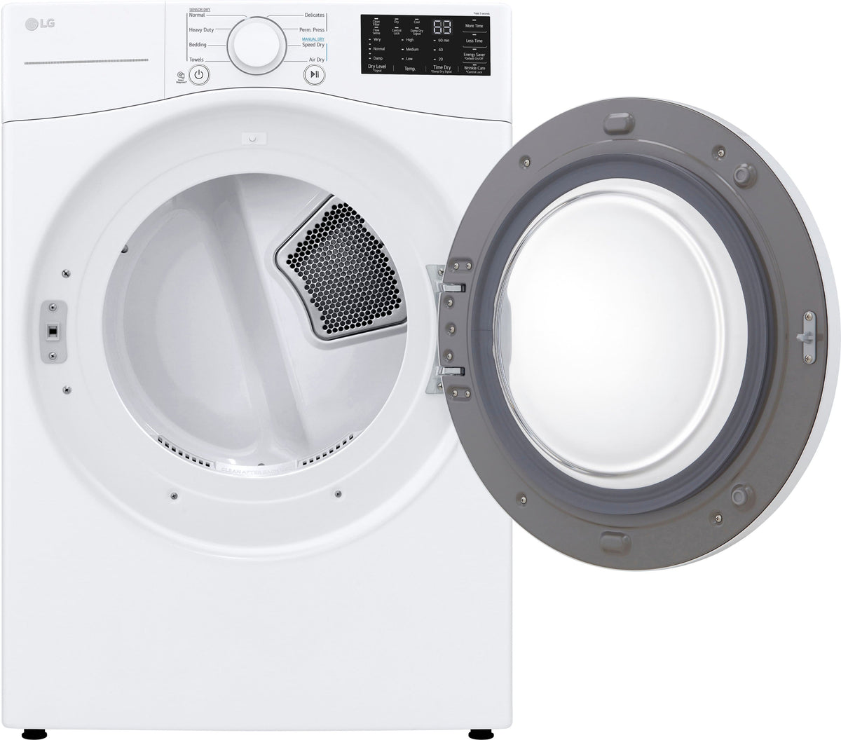 LG - 7.4 Cu. Ft. Stackable Gas Dryer with Wrinkle Care - White