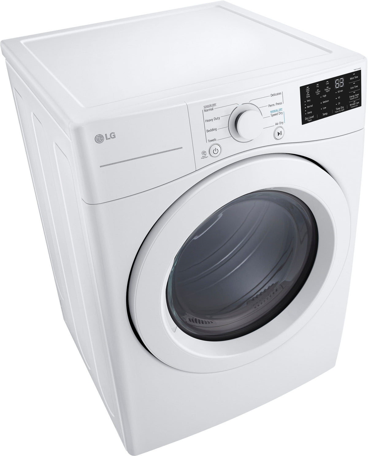LG - 7.4 Cu. Ft. Stackable Gas Dryer with Wrinkle Care - White