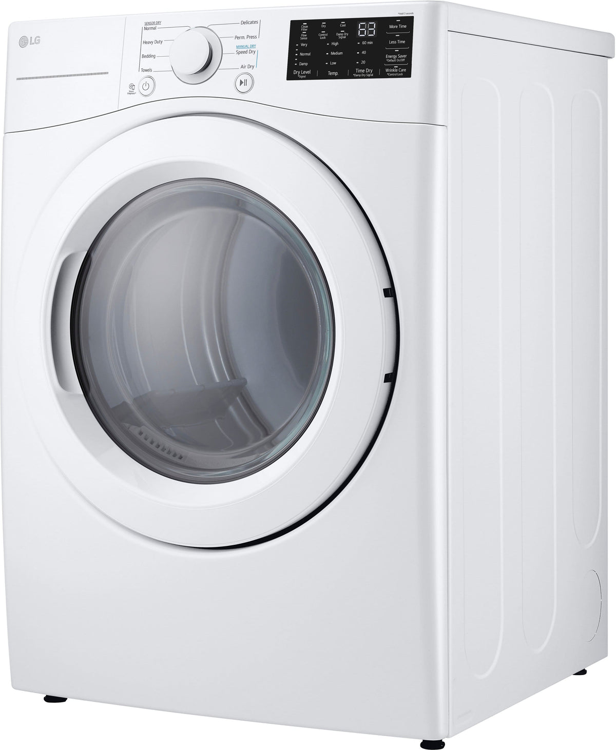 LG - 7.4 Cu. Ft. Stackable Gas Dryer with Wrinkle Care - White