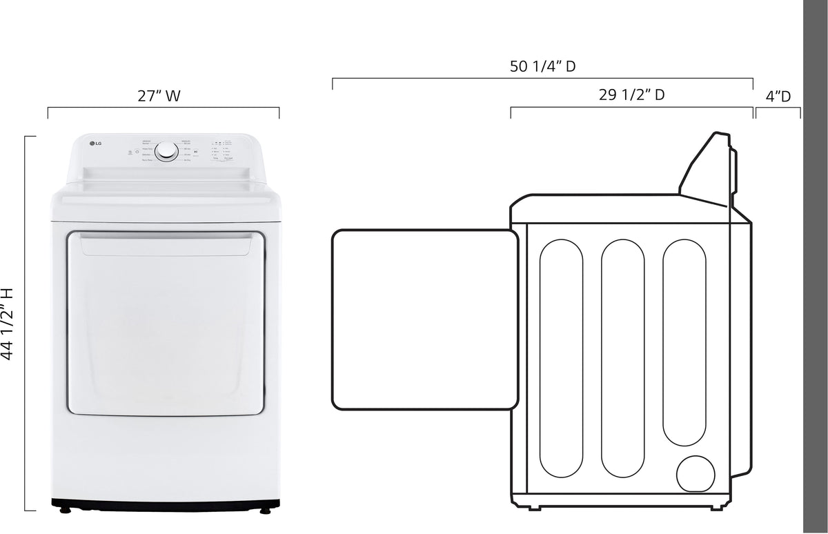 LG - 7.3 Cu. Ft. Gas Dryer with Sensor Dry - White