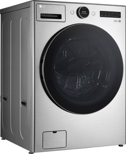 LG - 4.5 Cu. Ft. High-Efficiency Stackable Smart Front Load Washer with Steam and TurboWash 360 - Graphite Steel