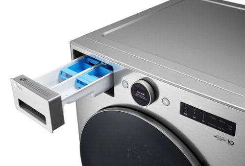 LG - 4.5 Cu. Ft. High-Efficiency Stackable Smart Front Load Washer with Steam and TurboWash 360 - Graphite Steel