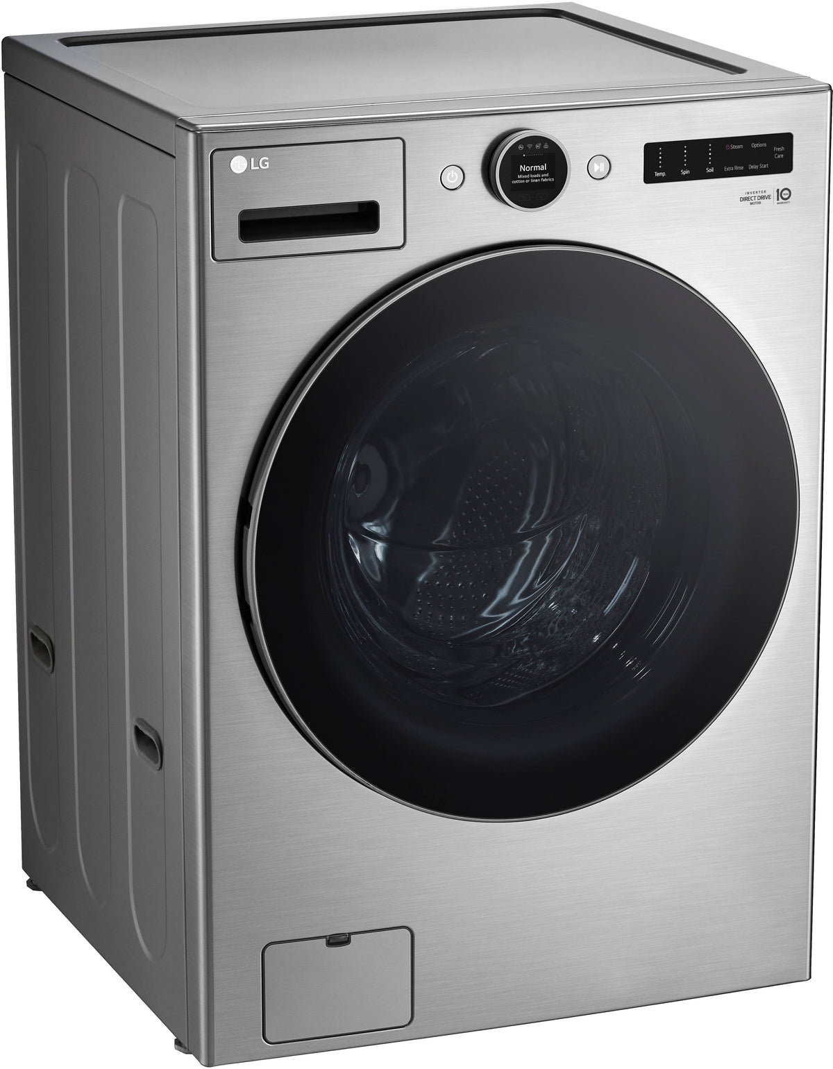 LG - 4.5 Cu. Ft. High-Efficiency Stackable Smart Front Load Washer with Steam and TurboWash 360 - Graphite Steel