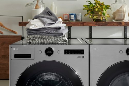 LG - 4.5 Cu. Ft. High-Efficiency Stackable Smart Front Load Washer with Steam and TurboWash 360 - Graphite Steel