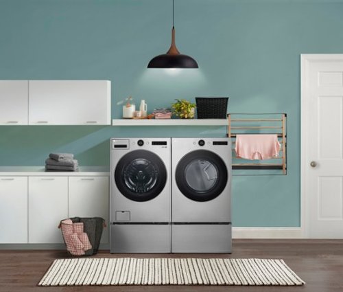 LG - 4.5 Cu. Ft. High-Efficiency Stackable Smart Front Load Washer with Steam and TurboWash 360 - Graphite Steel