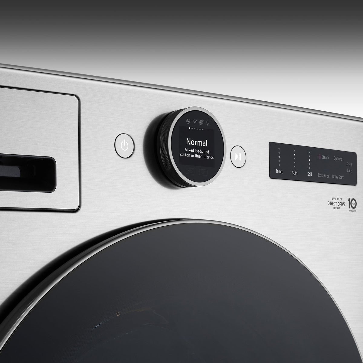 LG - 4.5 Cu. Ft. High-Efficiency Stackable Smart Front Load Washer with Steam and TurboWash 360 - Graphite Steel
