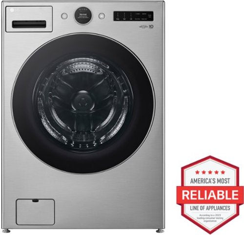 LG - 4.5 Cu. Ft. High-Efficiency Stackable Smart Front Load Washer with Steam and TurboWash 360 - Graphite Steel